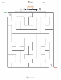 De Gloeilamp afdrukbare werkblad voorbeeld