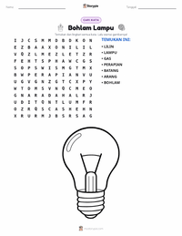 Prabaca lembar kerja cetak Bohlam Lampu