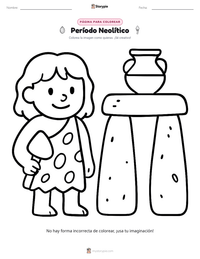 Página para colorear de Período Neolítico para niños