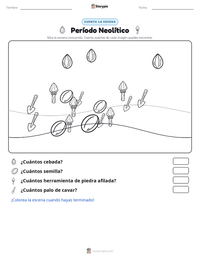 Vista previa de la hoja de trabajo imprimible de Período Neolítico