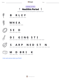Neolithic Period printable worksheet preview