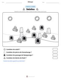 Aperçu de la feuille de travail imprimable Solstice