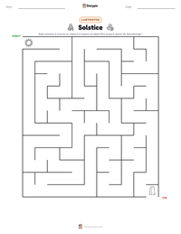 Aperçu de la feuille de travail imprimable Solstice