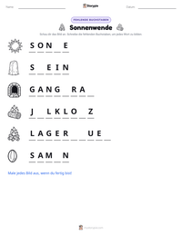 Sonnenwende druckbare Arbeitsblatt Vorschau