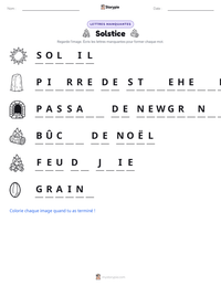 Aperçu de la feuille de travail imprimable Solstice