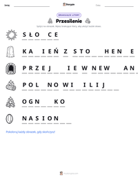 Podgląd drukowalnego arkusza ćwiczeń Przesilenie