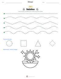 Aperçu de la feuille de travail imprimable Solstice