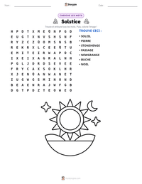 Aperçu de la feuille de travail imprimable Solstice