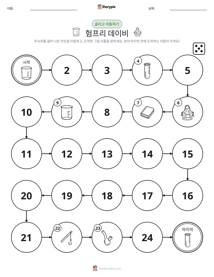 주사위 굴리고 이동하기 게임