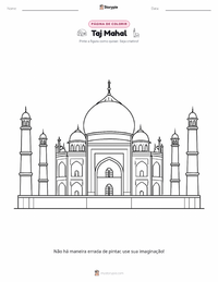 Página de colorir Taj Mahal para crianças