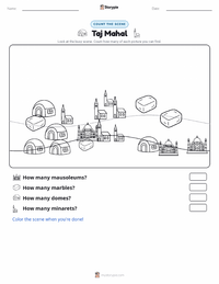 Taj Mahal printable worksheet preview