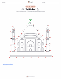 Vista previa de la hoja de trabajo imprimible de Taj Mahal