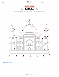 Taj Mahal afdrukbare werkblad voorbeeld