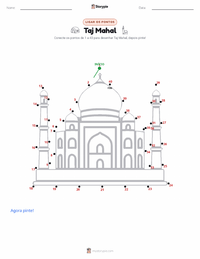 Prévia da folha de atividades imprimível Taj Mahal