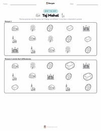 Taj Mahal printable worksheet preview