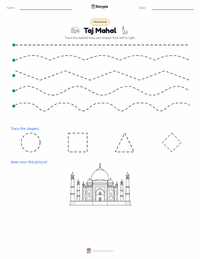 Taj Mahal printable worksheet preview