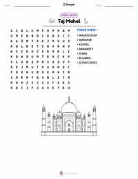 Taj Mahal druckbare Arbeitsblatt Vorschau