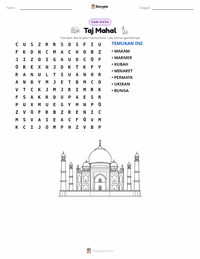 Prabaca lembar kerja cetak Taj Mahal