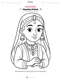 Prévia da folha de atividades imprimível Mumtaz Mahal