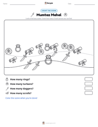 Mumtaz Mahal printable worksheet preview