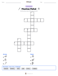 Mumtaz Mahal printable worksheet preview