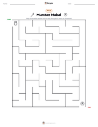 Mumtaz Mahal printable worksheet preview