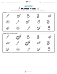 Mumtaz Mahal printable worksheet preview