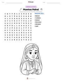 Aperçu de la feuille de travail imprimable Mumtaz Mahal