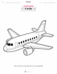 Página de colorir O Avião para crianças