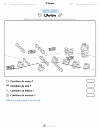 Aperçu de la feuille de travail imprimable L'Avion