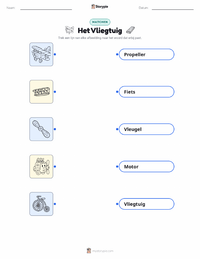 Het Vliegtuig afdrukbare werkblad voorbeeld