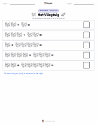 Het Vliegtuig afdrukbare werkblad voorbeeld