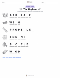 The Airplane printable worksheet preview