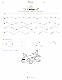 Aperçu de la feuille de travail imprimable L'Avion