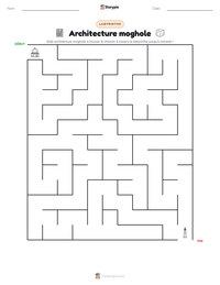 Aperçu de la feuille de travail imprimable Architecture moghole