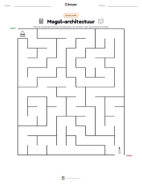 Mogol-architectuur afdrukbare werkblad voorbeeld