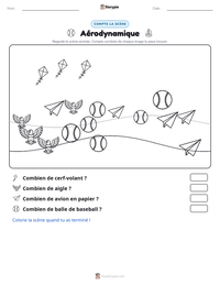 Aperçu de la feuille de travail imprimable Aérodynamique