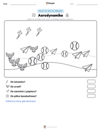 Podgląd drukowalnego arkusza ćwiczeń Aerodynamika