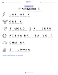 Podgląd drukowalnego arkusza ćwiczeń Aerodynamika