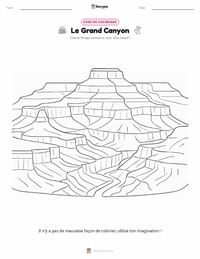 Page de coloriage Le Grand Canyon pour les enfants