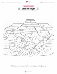 Halaman mewarnai Grand Canyon untuk anak-anak