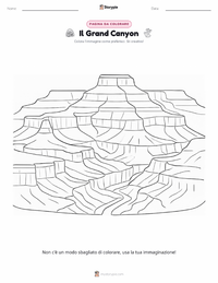 Pagina da colorare di Il Grand Canyon per bambini