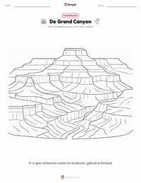 De Grand Canyon kleurplaat voor kinderen