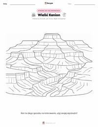 Strona do kolorowania Wielki Kanion dla dzieci