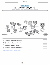 Aperçu de la feuille de travail imprimable Le Grand Canyon