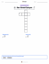 Der Grand Canyon druckbare Arbeitsblatt Vorschau