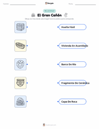 Hoja de trabajo imprimible de El Gran Cañón para niños