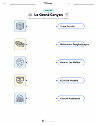 Feuille de travail imprimable Le Grand Canyon pour les enfants
