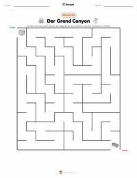 Der Grand Canyon druckbare Arbeitsblatt Vorschau