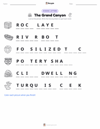 The Grand Canyon printable worksheet preview
